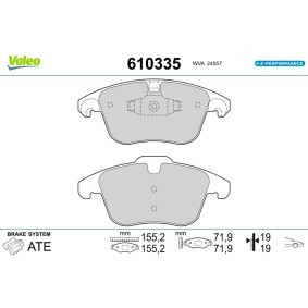 Köp Bromsbelägg av VALEO 610335 till det låga priset 513,55 kr