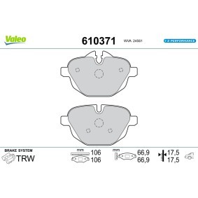 Köp Bromsbelägg av VALEO 610371 till det låga priset 515,69 kr