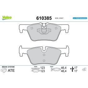 Köp Bromsbelägg av VALEO 610385 till det låga priset 518,49 kr