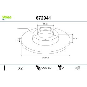 Köp Bromsskiva av VALEO 672941 till det låga priset 613,93 kr