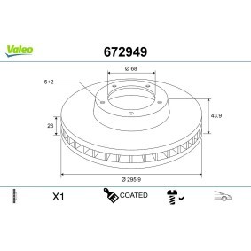 Bremsscheibe 672949 von VALEO günstig für 41,23 € online kaufen