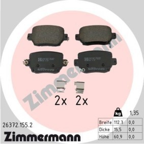 Köp Bromsbelägg av ZIMMERMANN 26372.155.2 till det låga priset 804,50 kr