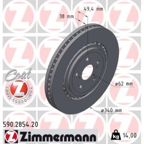 Comprar Disco de freno de ZIMMERMANN 590.2854.20 a bajo precio de 101,41 €