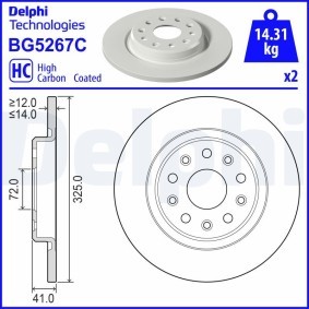 Compre Disco de travão da DELPHI BG5267C a um preço baixo por 48,48 €