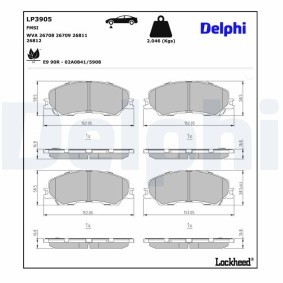Kjøp Bremseklosser av DELPHI LP3905 til den lave prisen 963,38 NOK