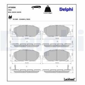 Kjøp Bremseklosser av DELPHI LP3906 til den lave prisen 873,77 NOK