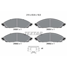 Acquista Kit pastiglie freni da TEXTAR 2689101 a buon mercato per soli 183,84 €