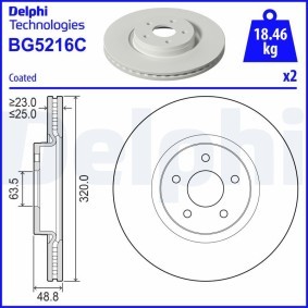 Kjøp Bremseskive av DELPHI BG5216C til den lave prisen 881,46 NOK