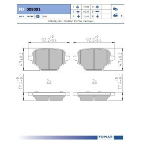 Acquista Kit pastiglie freni da FOMAR Friction FO 009081 a buon mercato per soli 24,29 €