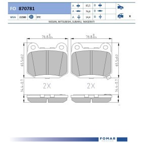 Comprar Juego de pastillas de freno de FOMAR Friction FO 870781 a bajo precio de 18,61 €