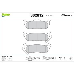 Köp Bromsbelägg av VALEO 302812 till det låga priset 385,29 kr