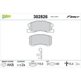 Acquista Kit pastiglie freni da VALEO 302826 a buon mercato per soli 31,79 €