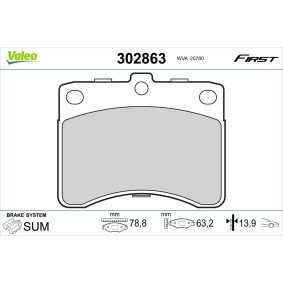 Acquista Kit pastiglie freni da VALEO 302863 a buon mercato per soli 33,21 €