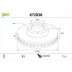 Bremsscheibe 672936 von VALEO günstig für 55,02 € online kaufen