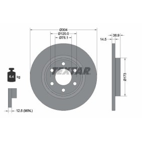 Bremsscheiben von TEXTAR für Transit Custom V710 Bus (NXN) günstig online kaufen