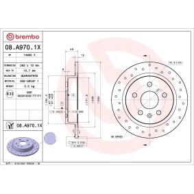 Köp Bromsskiva av BREMBO 08.A970.1X till det låga priset 977,53 kr