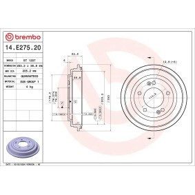 Köp Bromstrumma av BREMBO 14.E275.20 till det låga priset 679,11 kr