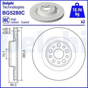 Bremsscheibe von DELPHI BG5280C