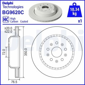 Kjøp Bremseskive av DELPHI BG9620C til den lave prisen 870,51 NOK