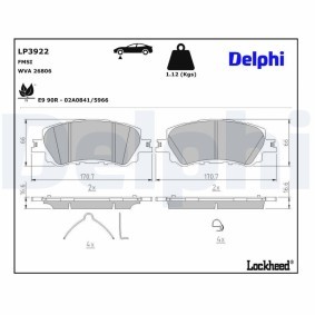 Kjøp Bremseklosser av DELPHI LP3922 til den lave prisen 555,12 NOK