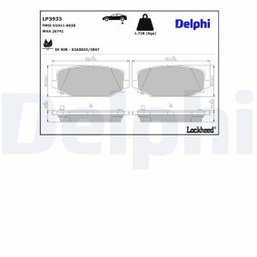 Compre Pastilhas de travão da DELPHI LP3933 a um preço baixo por 25,46 €