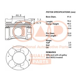 Achetez des Piston de chez IAP QUALITY PARTS en ligne pour L 200 / Triton Pick-up (KA_T, KB_T) à prix modérés