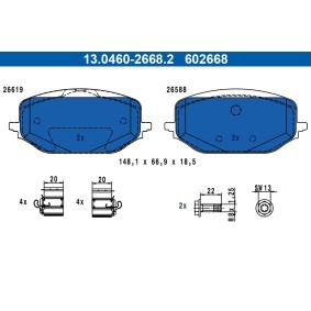 Comprar Juego de pastillas de freno de ATE 13.0460-2668.2 a bajo precio de 75,53 €