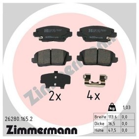 Köp Bromsbelägg av ZIMMERMANN 26280.165.2 till det låga priset 629,01 kr