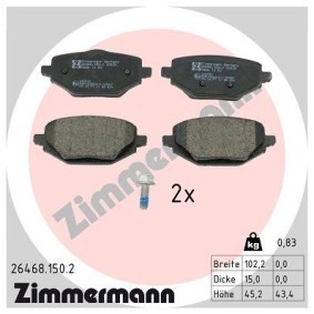 Comprar Juego de pastillas de freno de ZIMMERMANN 26468.150.2 a bajo precio de 45,29 €