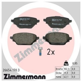 Köp Bromsbelägg av ZIMMERMANN 26654.170.3 till det låga priset 616,21 kr