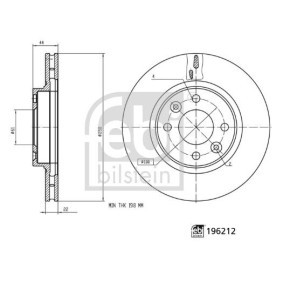 Comprar Disco de freno de FEBI BILSTEIN 196212 a bajo precio de 39,45 €