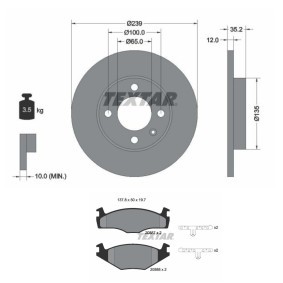 Comprar Kit de discos de freno y pastillas de TEXTAR TXR3405N0008 a bajo precio de 67,24 €
