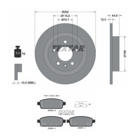 Comprar Kit de discos de freno y pastillas de TEXTAR TXR3405N0022 a bajo precio de 147,81 €