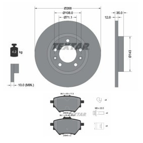 Comprar Kit de discos de freno y pastillas de TEXTAR TXR3405N0029 a bajo precio de 130,16 €
