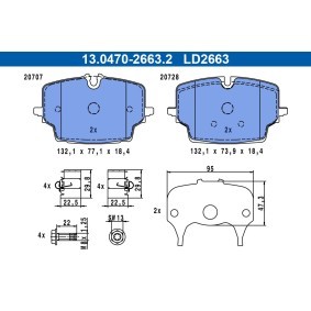 Acquista Kit pastiglie freni da ATE 13.0470-2663.2 a buon mercato per soli 161,59 €