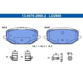 Comprar Juego de pastillas de freno de ATE 13.0470-2668.2 a bajo precio de 102,57 €