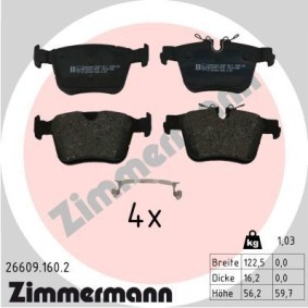 Comprar Juego de pastillas de freno de ZIMMERMANN 26609.160.2 a bajo precio de 61,56 €