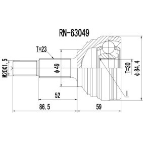 Achetez des Jeu de joints, arbre de transmission PROCARO 77-RE-400 à prix pour 37,50 €