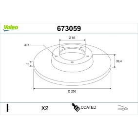 Comprar Disco de freno de VALEO 673059 a bajo precio de 36,95 €