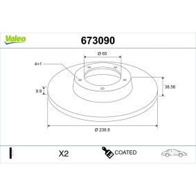 Comprar Disco de freno de VALEO 673090 a bajo precio de 36,09 €
