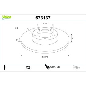 Bremsscheibe 673137 von VALEO günstig für 34,28 € online kaufen