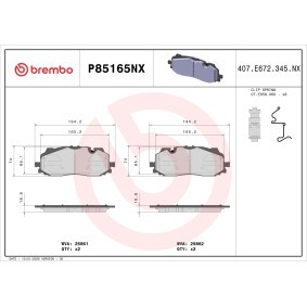 Köp Bromsbelägg av BREMBO P85165NX till det låga priset 1913,65 kr