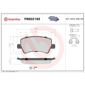 Köp Bromsbelägg av BREMBO P86021NX till det låga priset 671,92 kr