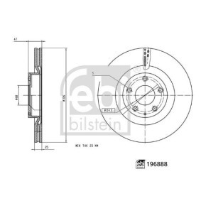 Acquista Disco freno da FEBI BILSTEIN 196888 a buon mercato per soli 60,68 €