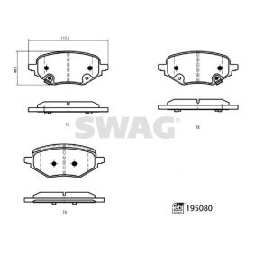 Köp Bromsbelägg av SWAG 33 11 1855 till det låga priset 691,59 kr