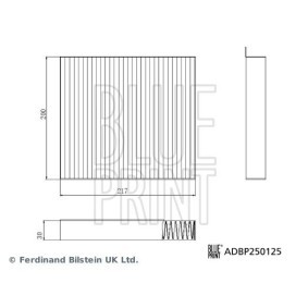 Achetez des Filtre d'habitacle BLUE PRINT ADBP250125 à prix pour 26,15 €