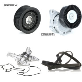 Achetez des Pompe à eau+Jeu de courroie trapézoïdale à nervures RIDEX 4172P0159 à prix pour 136,35 €