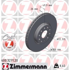 Comprar Disco de freno de ZIMMERMANN 600.3271.20 a bajo precio de 76,47 €