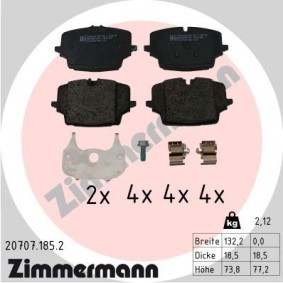Acquista Kit pastiglie freni da ZIMMERMANN 20707.185.2 a buon mercato per soli 80,28 €