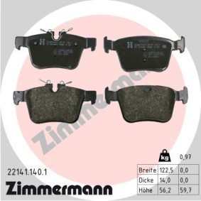 Comprar Juego de pastillas de freno de ZIMMERMANN 22141.140.1 a bajo precio de 65,08 €
